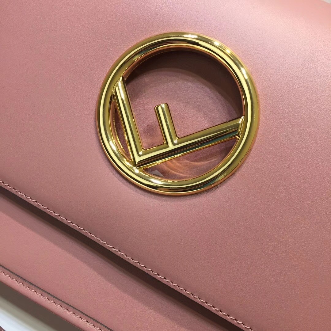 F**di kan i f shoulder bag in pink calfskin