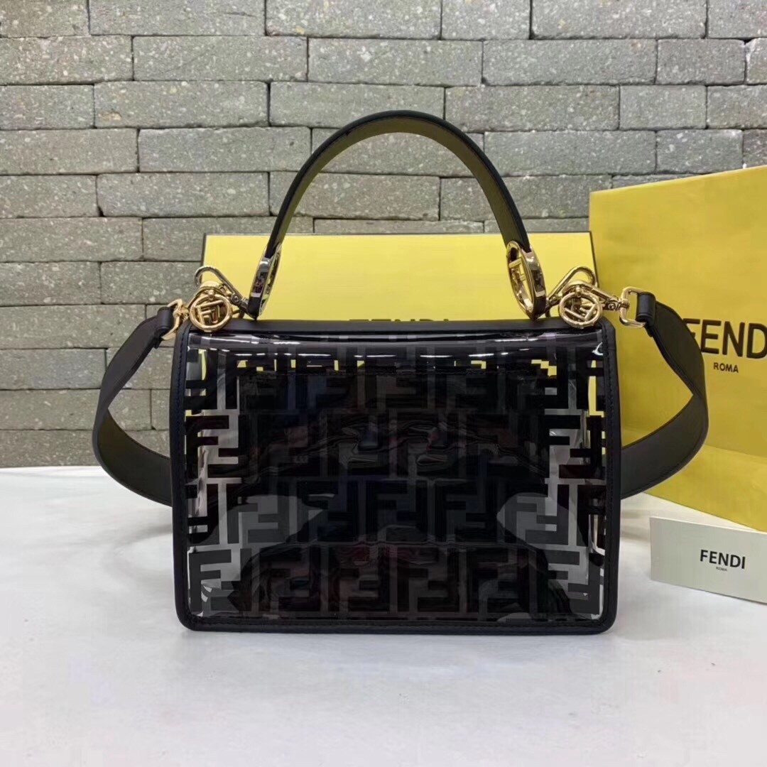 F**di black kan i f bag in transparent pu