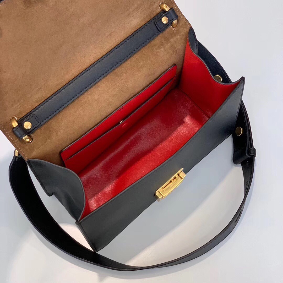F**di kan u bag in black calfskin