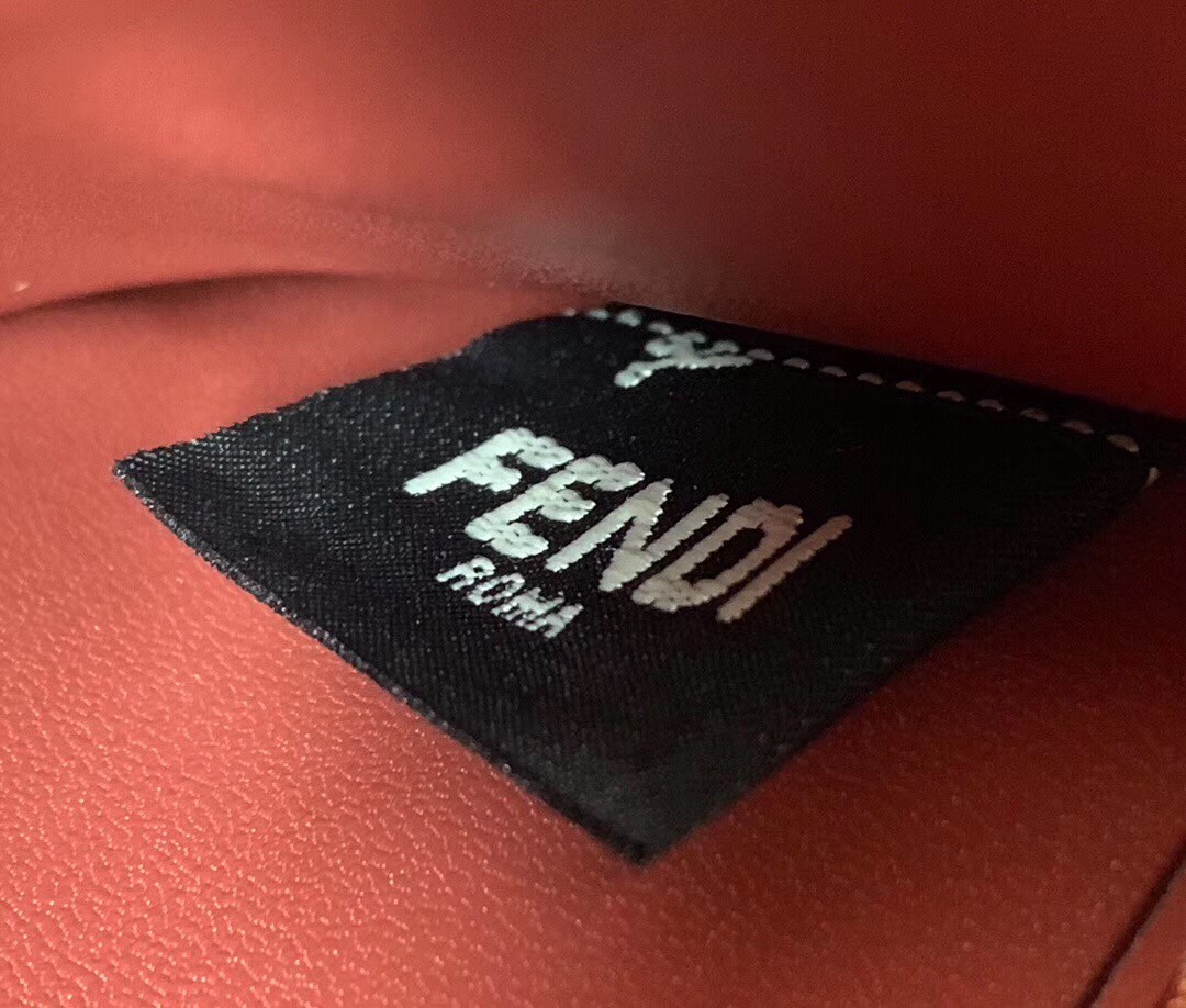 F**di kan u bag in white perforated calf leather