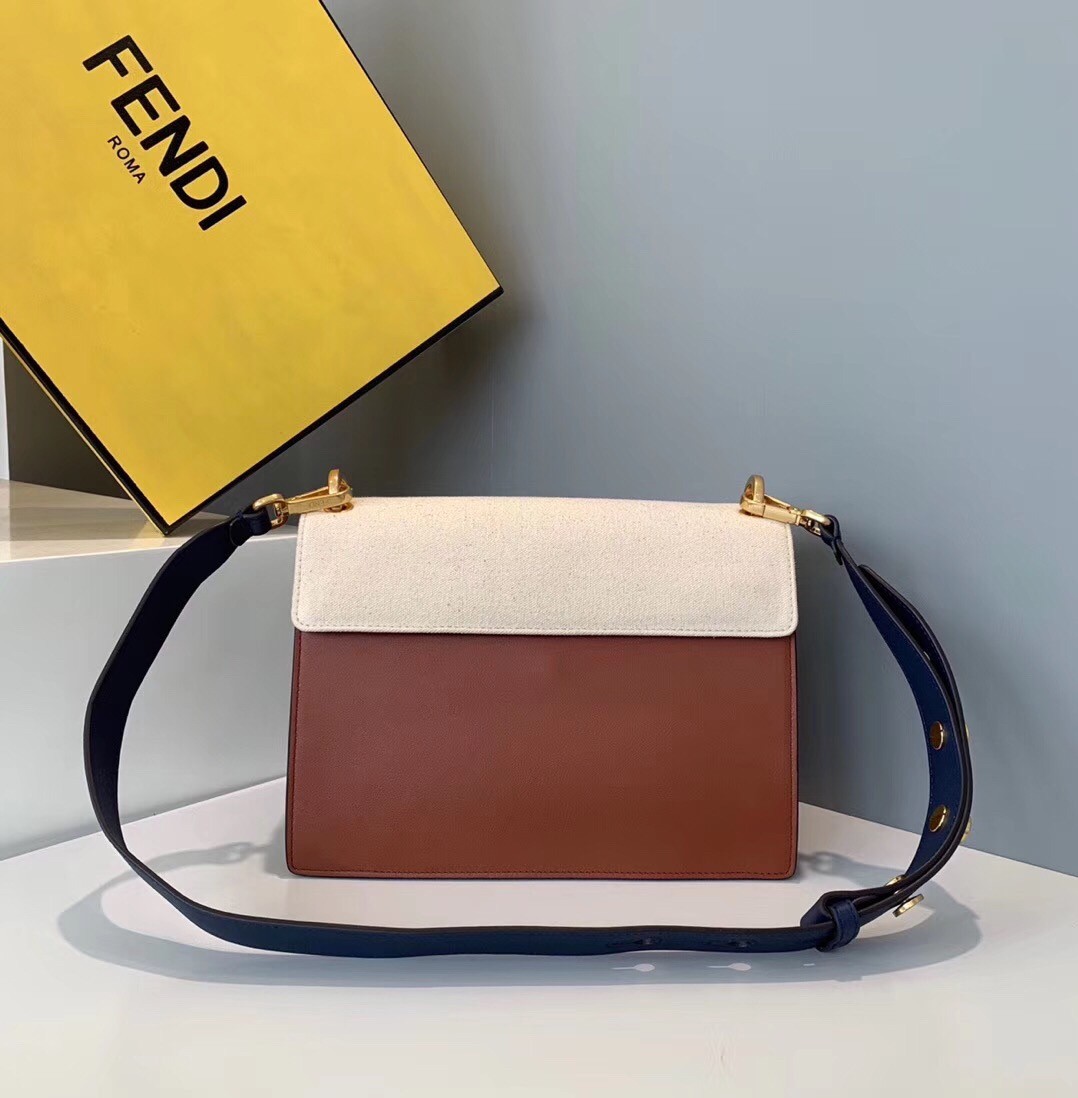 F**di kan u bag in canvas and calfskin