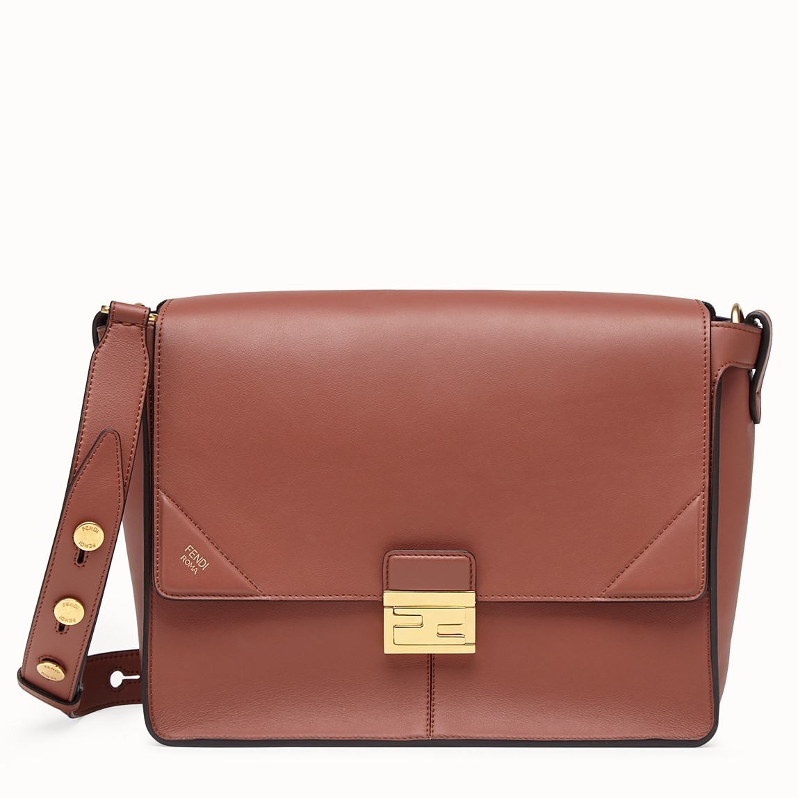 f**di large kan u bag in bR1ck red calfskin