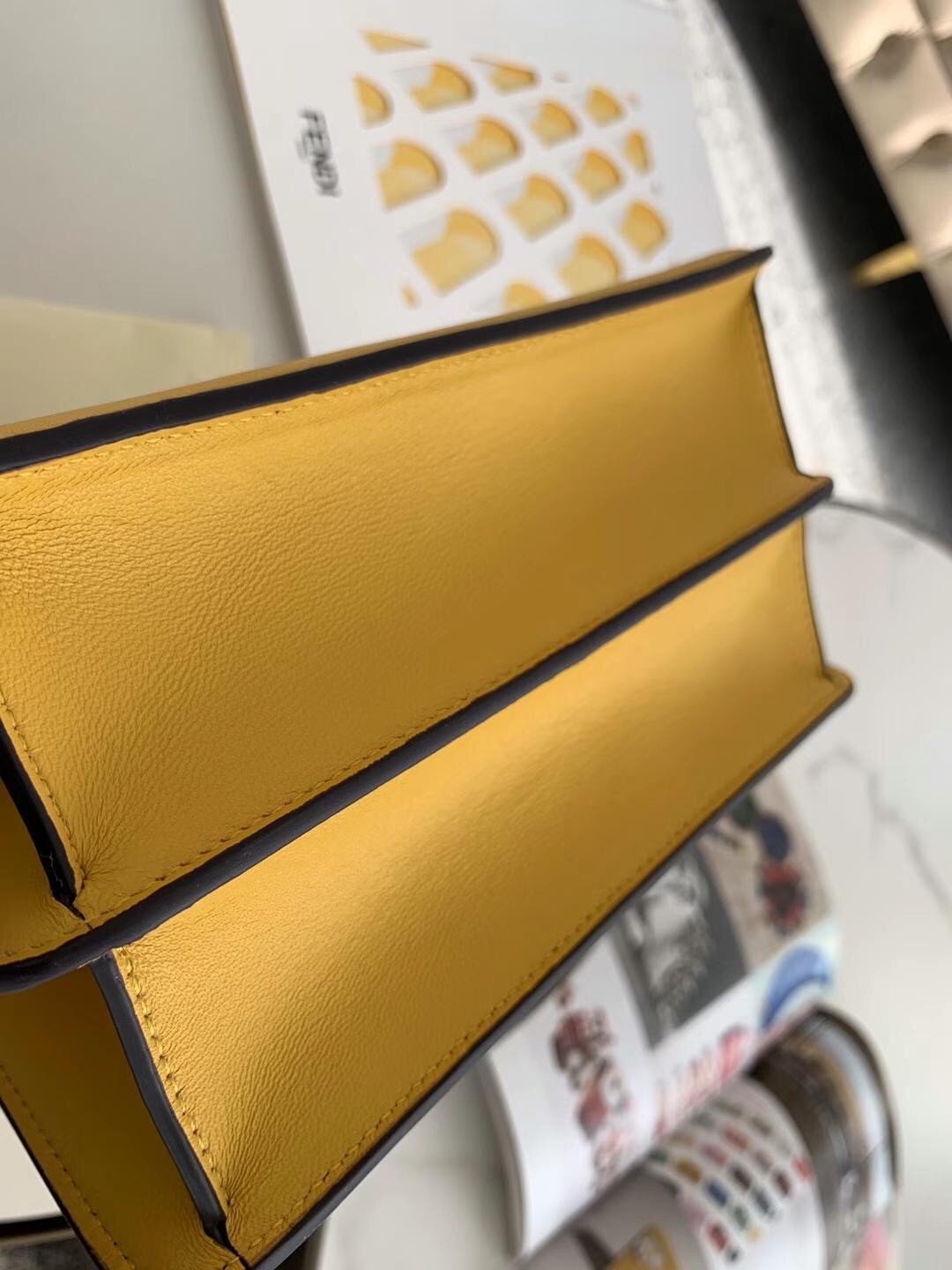 F**di yellow peekaboo iseeu pochette bag