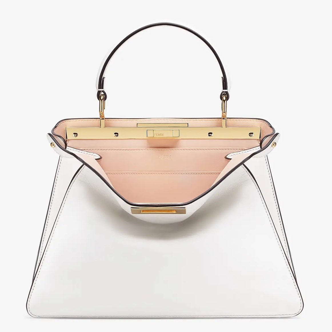 F**di peekaboo iseeu medium bag in white leather