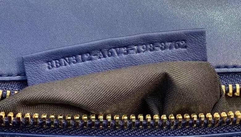 F**di peekaboo pocket medium bag in blue calfskin