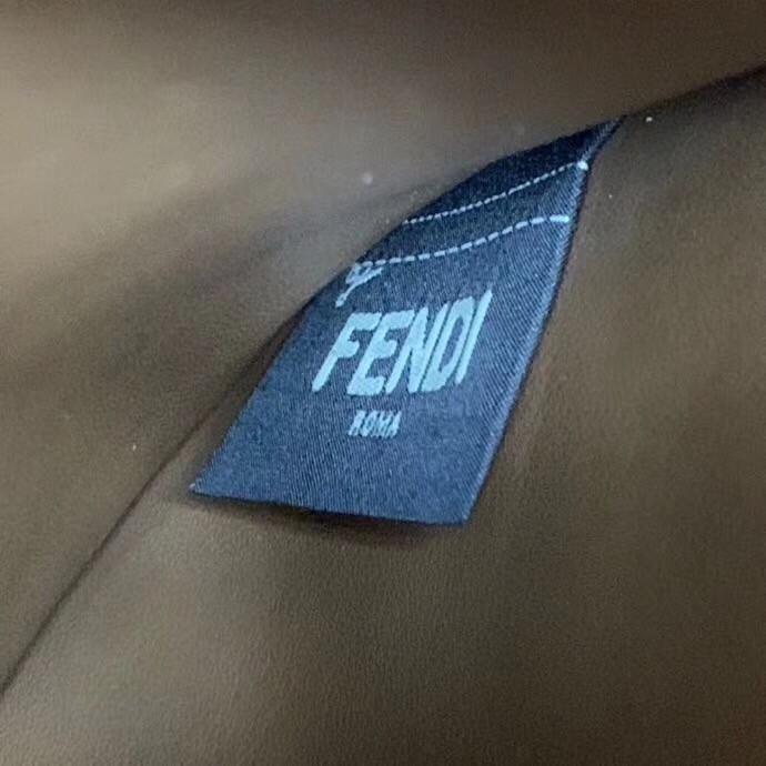 F**di peekaboo x lite medium bag in white perforated leather