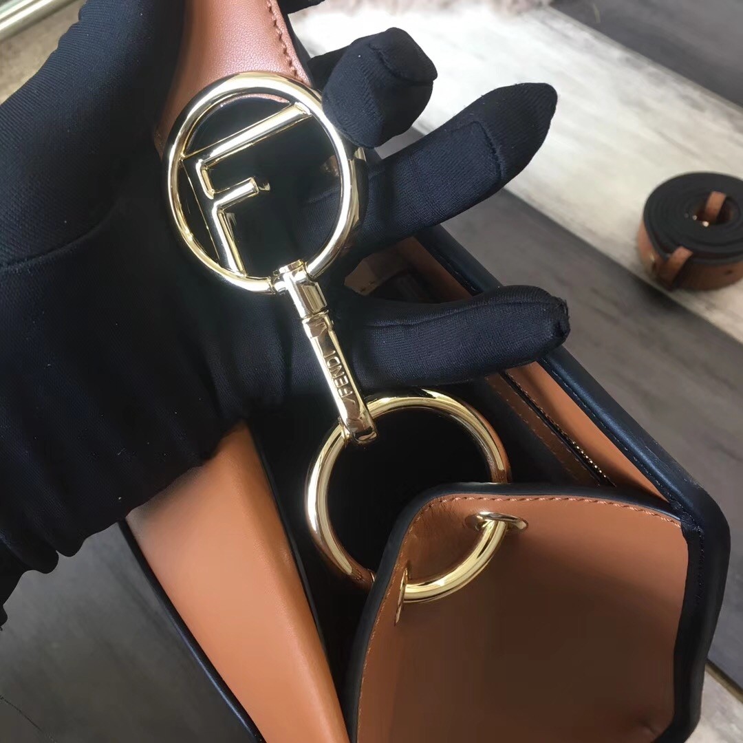 F**di small runaway bag in camarel calfskin leather