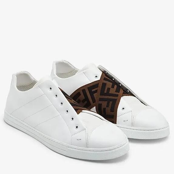 F**di slip-on sneakers in white calfskin