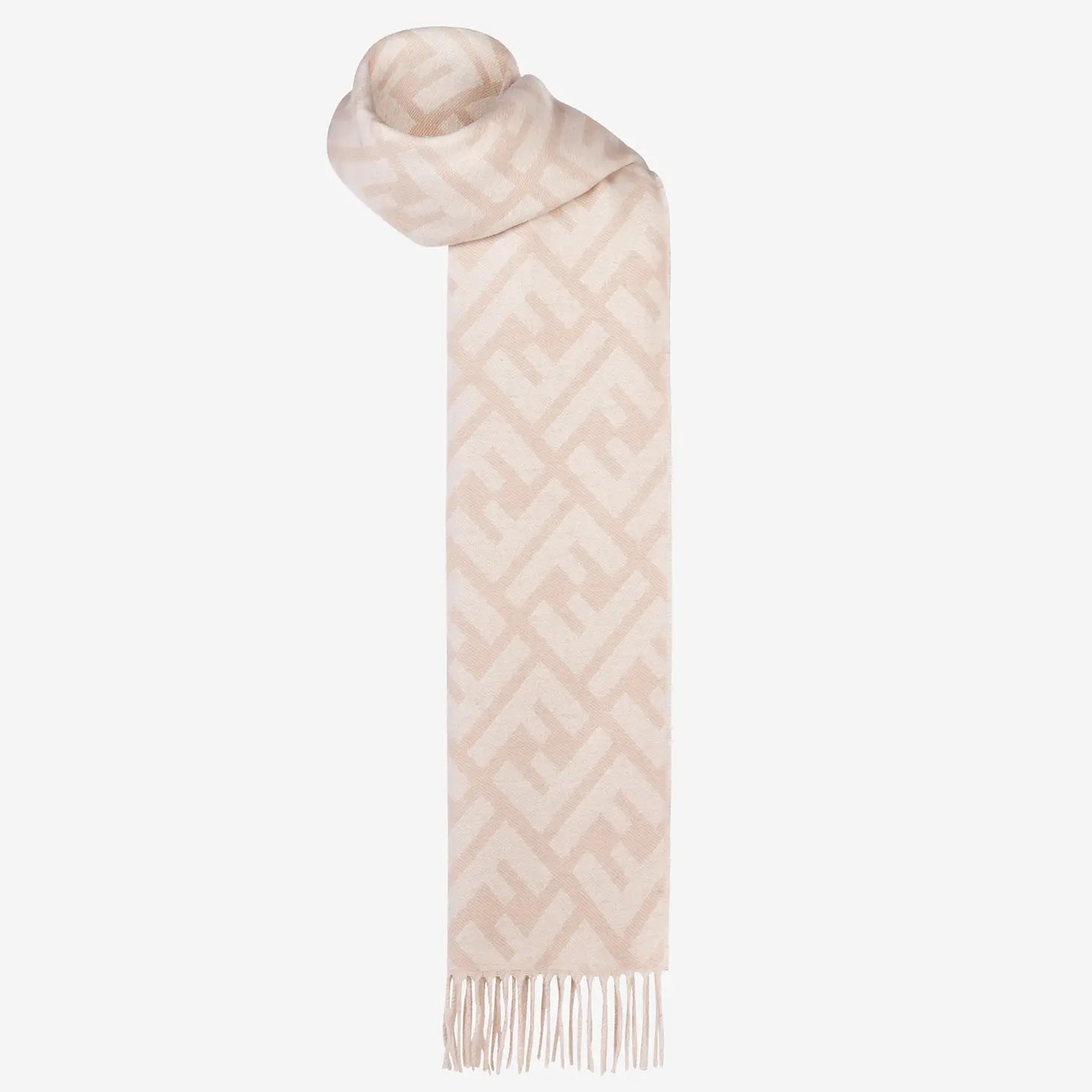 F**di beige cashmere ff long scarf