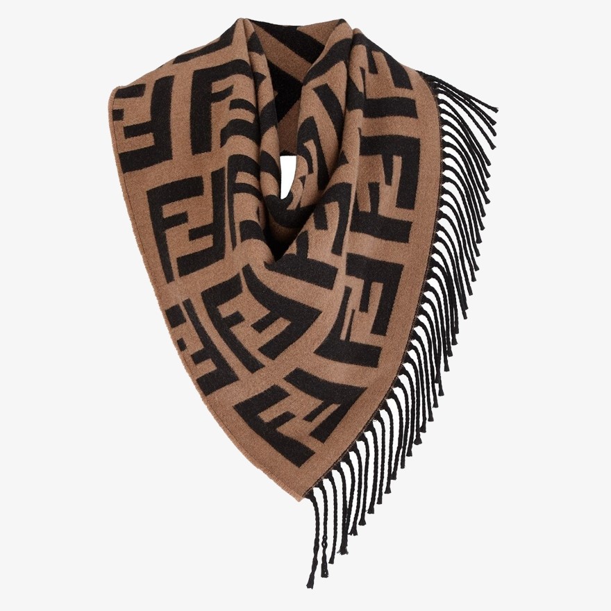 F**di brown ff triangle shawl