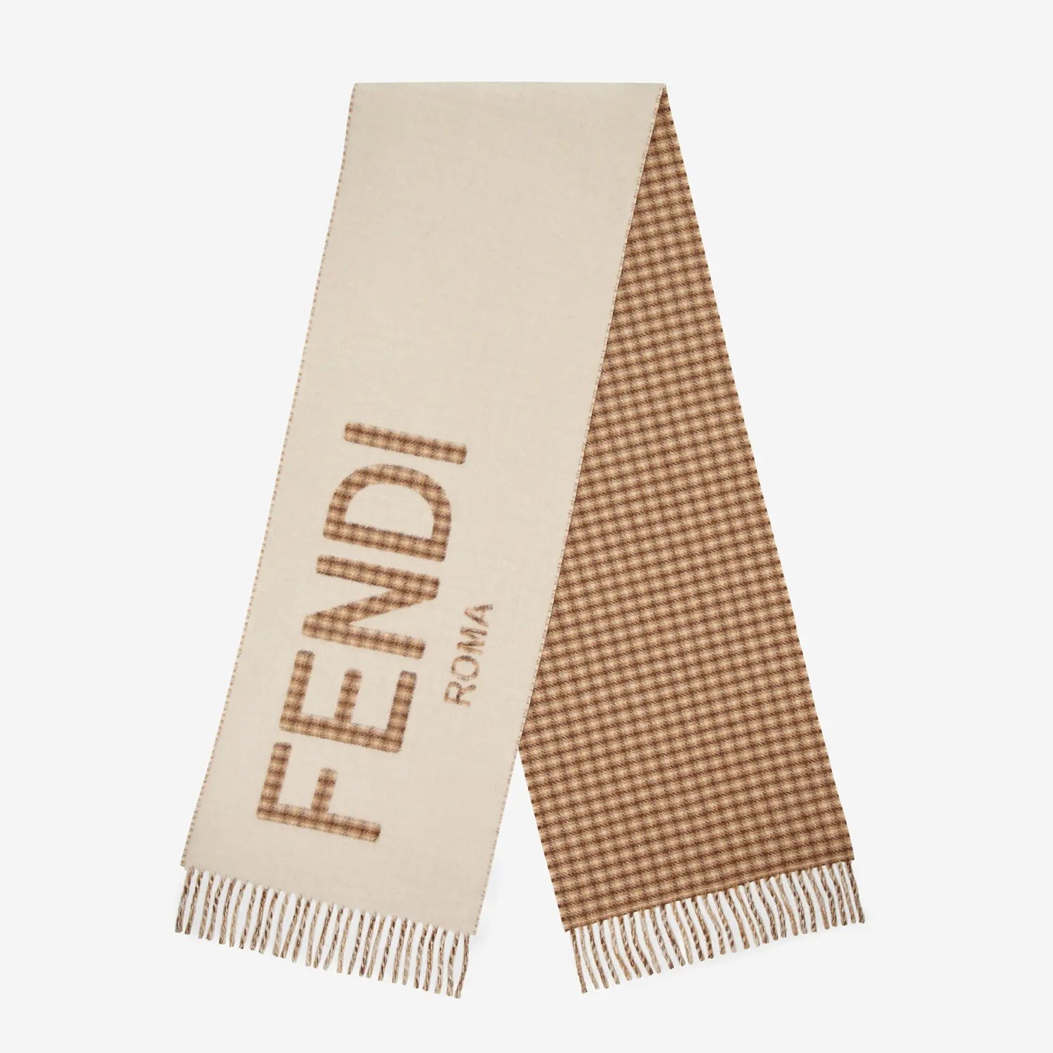 F**di scarf in beige wool and cashmere