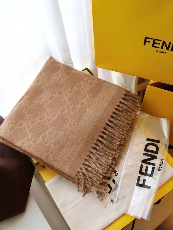 F**di karl poncho in beige wool and cashmere