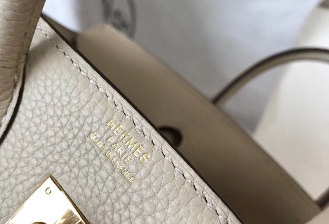 H**mes birkin 25cm bag in beton clemence leather