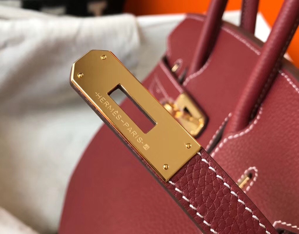 H**mes birkin 30cm bag in bordeaux clemence leather