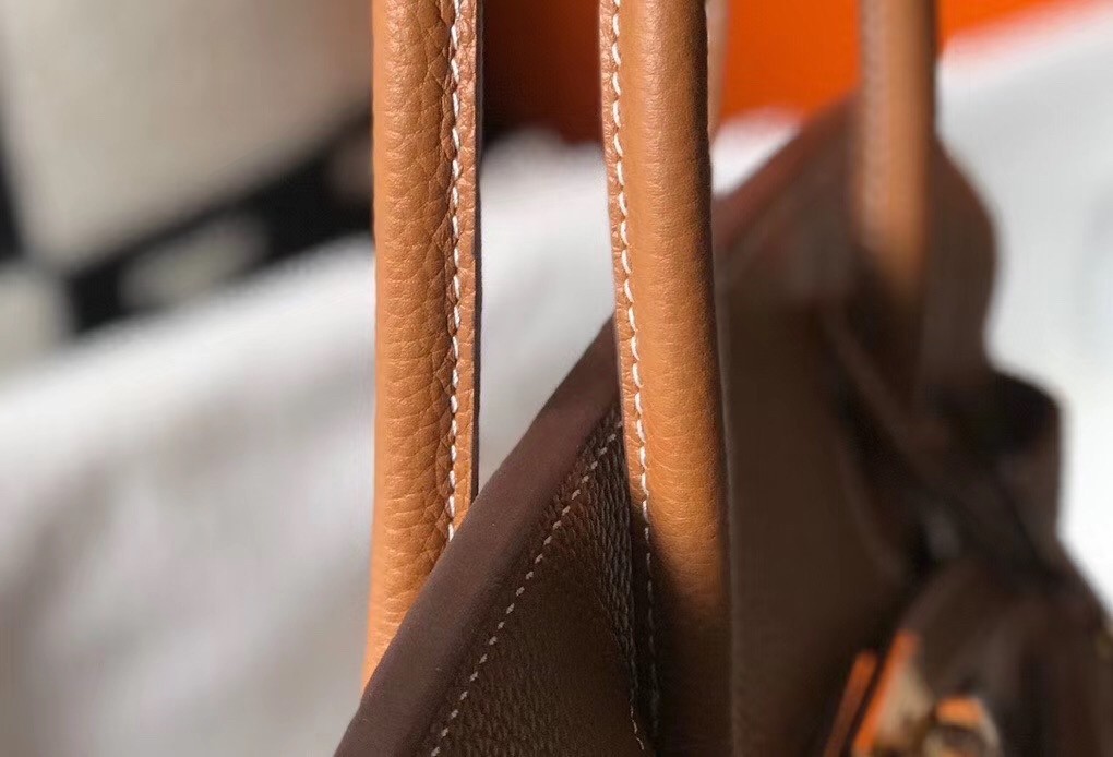 H**mes birkin 30cm bag in gold clemence leather