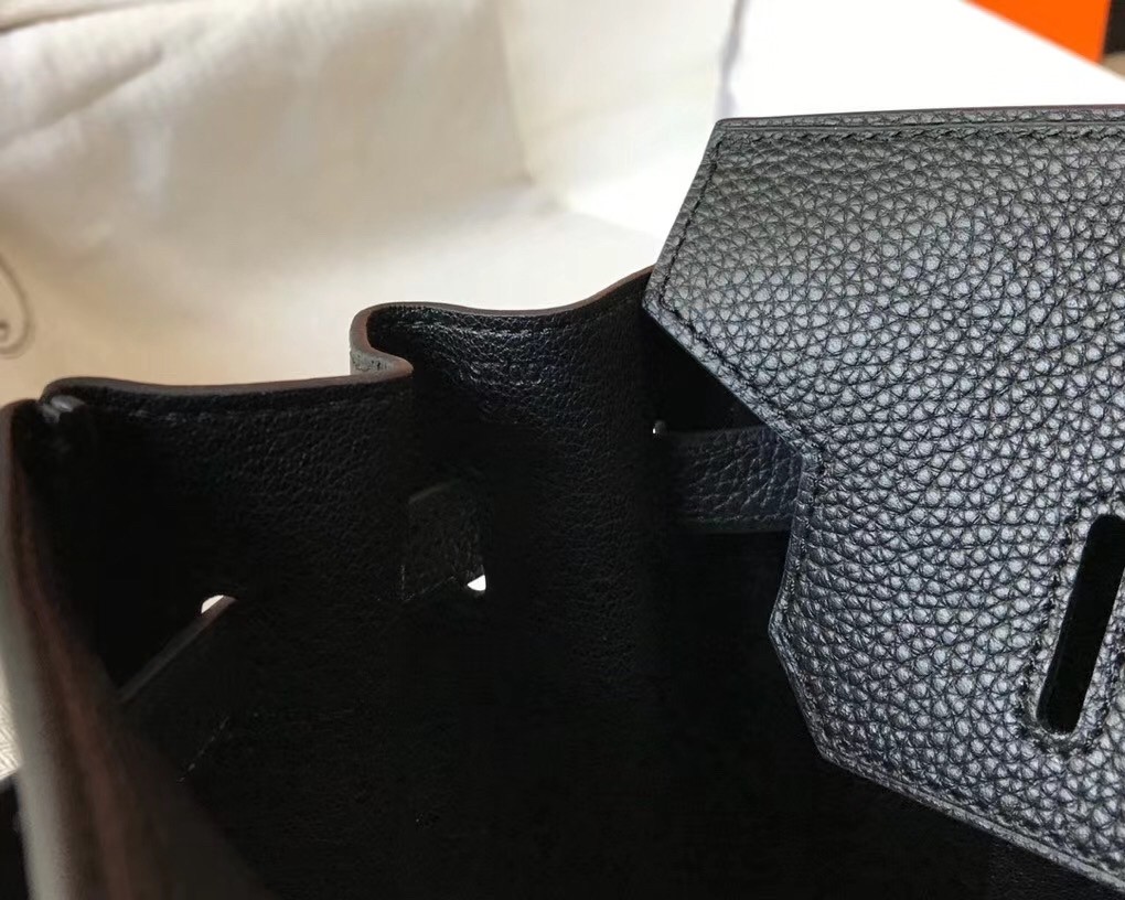 H**mes birkin 30cm bag in black clemence leather
