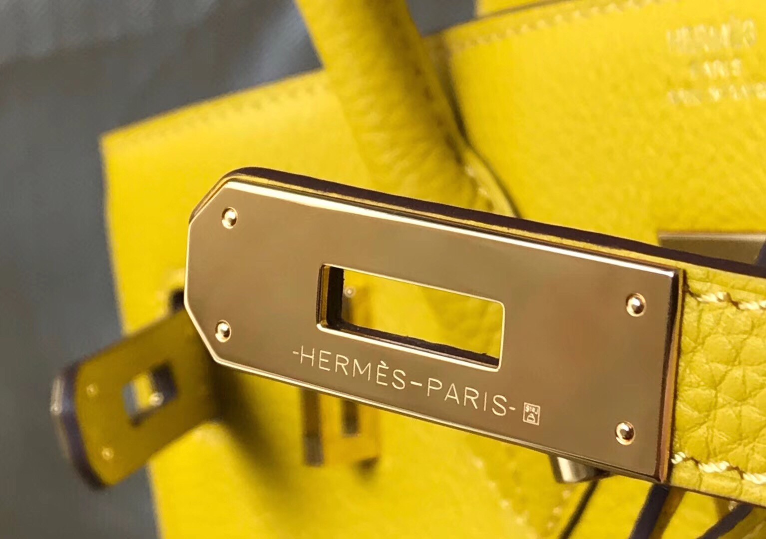 H**mes birkin 30cm bag in yellow clemence leather
