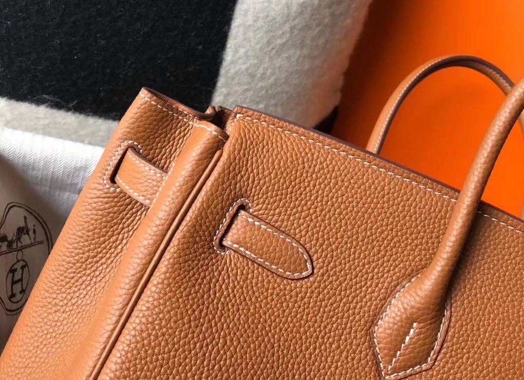 H**mes birkin 35cm bag in gold clemence leather