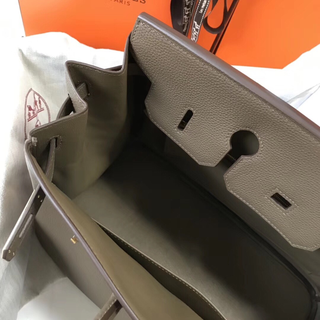 H**mes birkin 35cm bag in taupe clemence leather