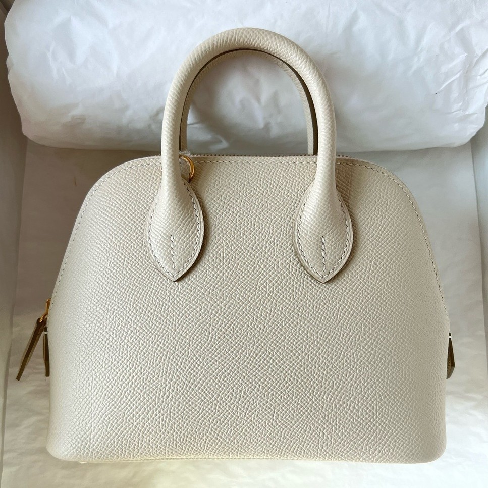 H**mes bolide 1923 mini handmade bag in craie epsom calfskin