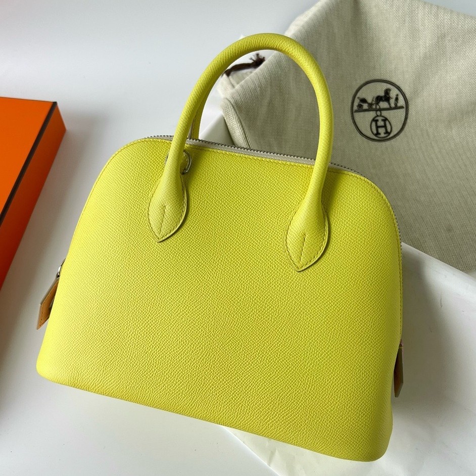 H**mes bolide 1923 25 handmade bag in lime epsom calfskin