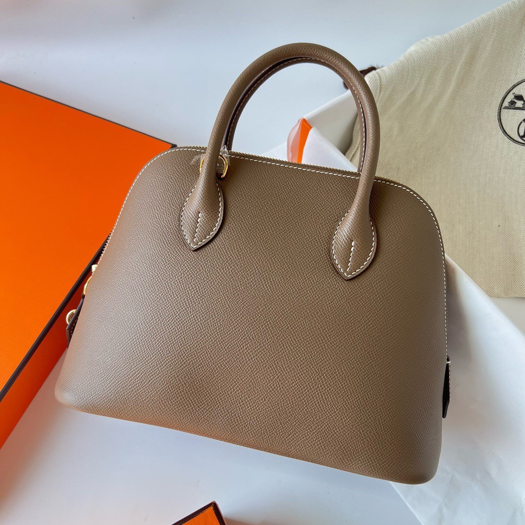 H**mes bolide 1923 25 handmade bag in taupe epsom calfskin