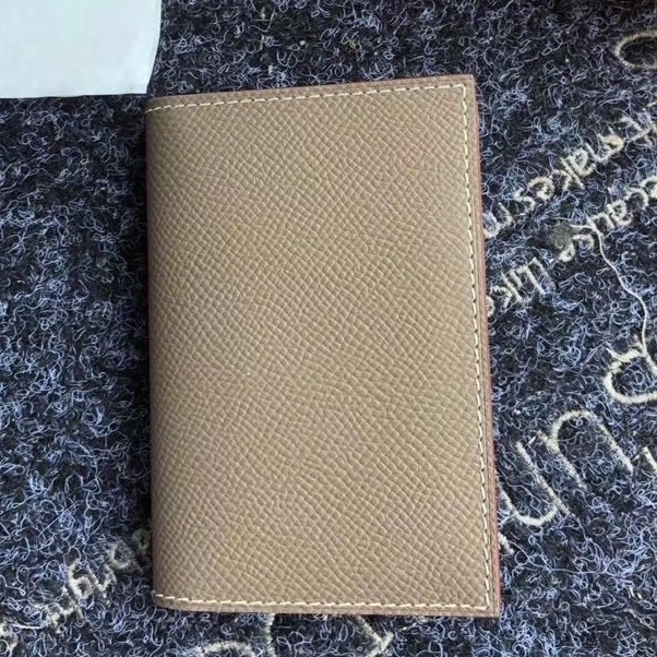 H**mes mc² euclide card holder in taupe epsom leather