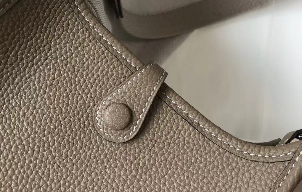 H**mes evelyne iii tpm mini bag in tourterelle clemence leather