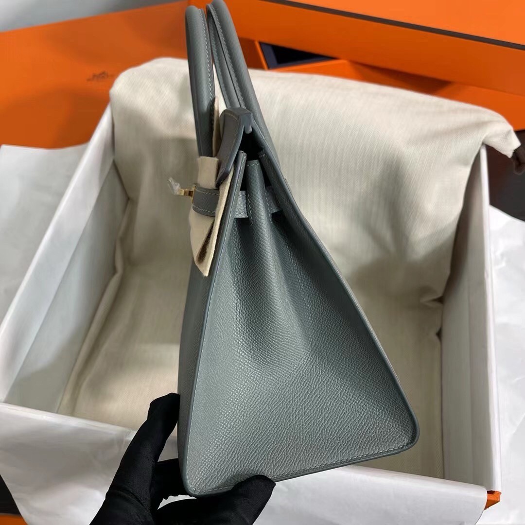 H**mes birkin 25 sellier handmade bag in vert amanda epsom calfskin