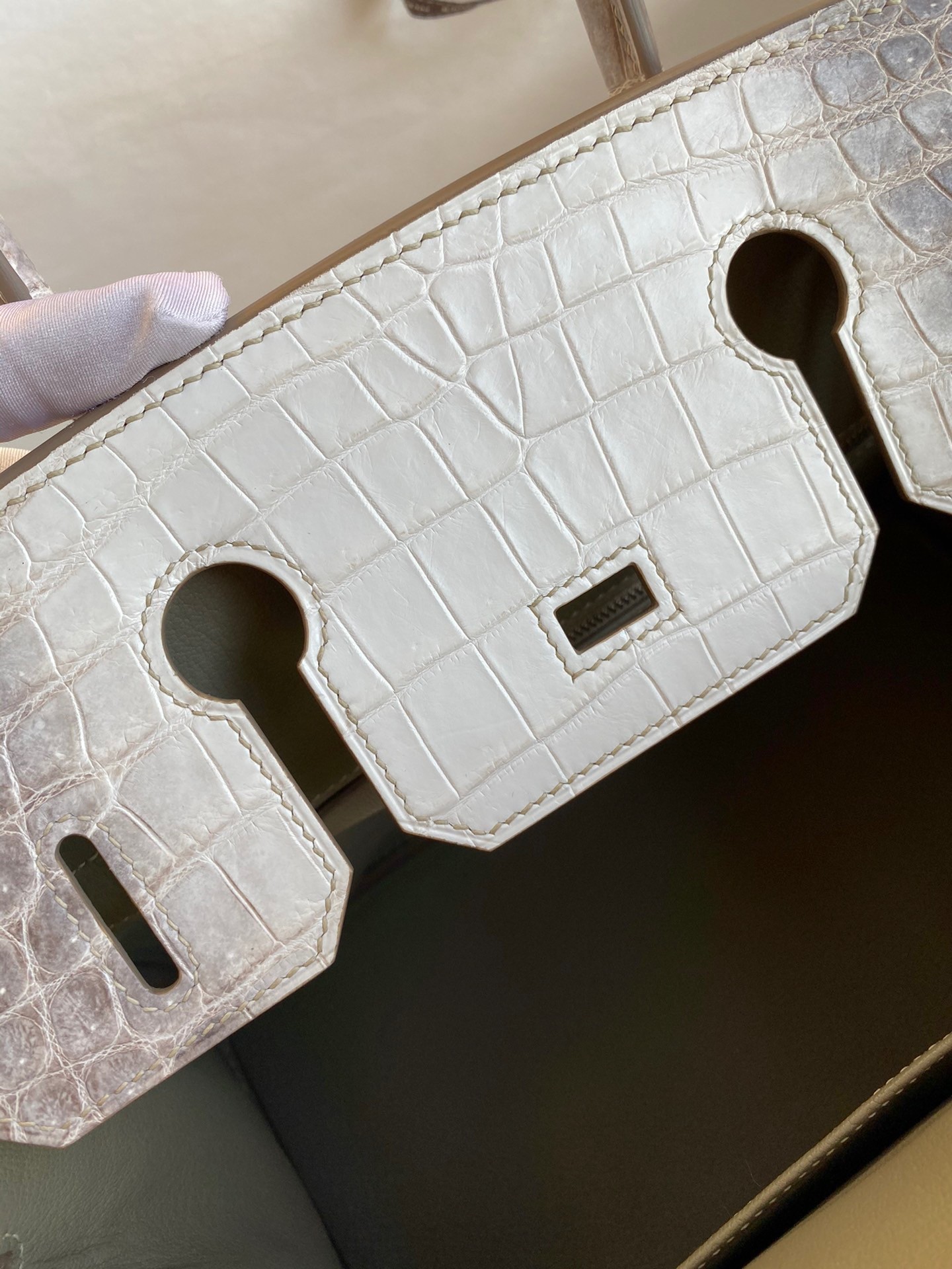 H**mes birkin 30 handmade bag in himalaya niloticus crocodile skin