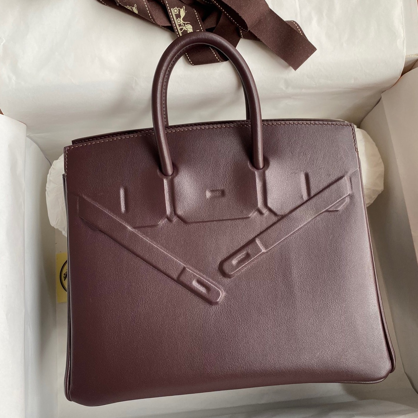 H**mes shadow birkin 25 limited edition bag in chocolat swift calfskin