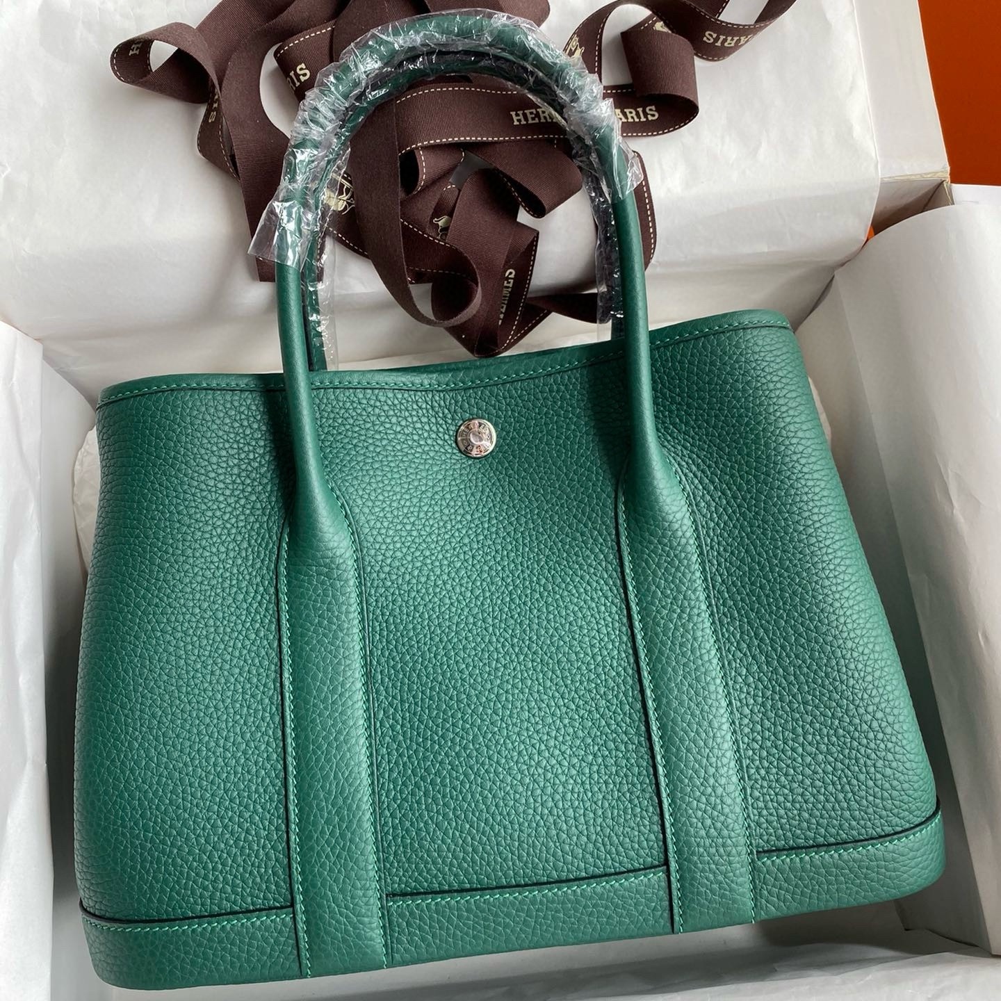 H**mes touch birkin 30 bag in yellow clemence and shiny niloticus crocodile skin