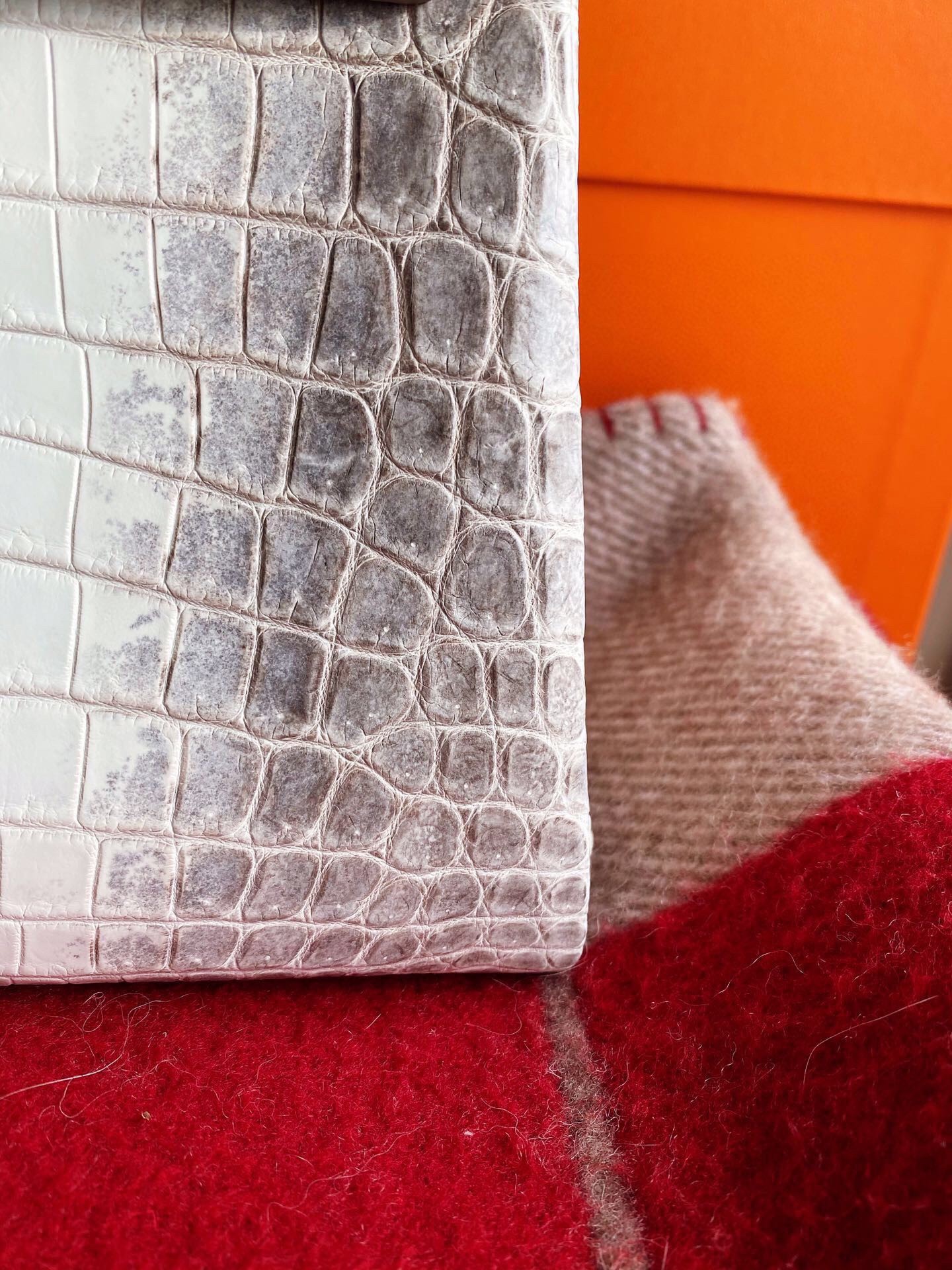 H**mes kelly retourne 25 handmade bag in himalaya crocodile niloticus skin