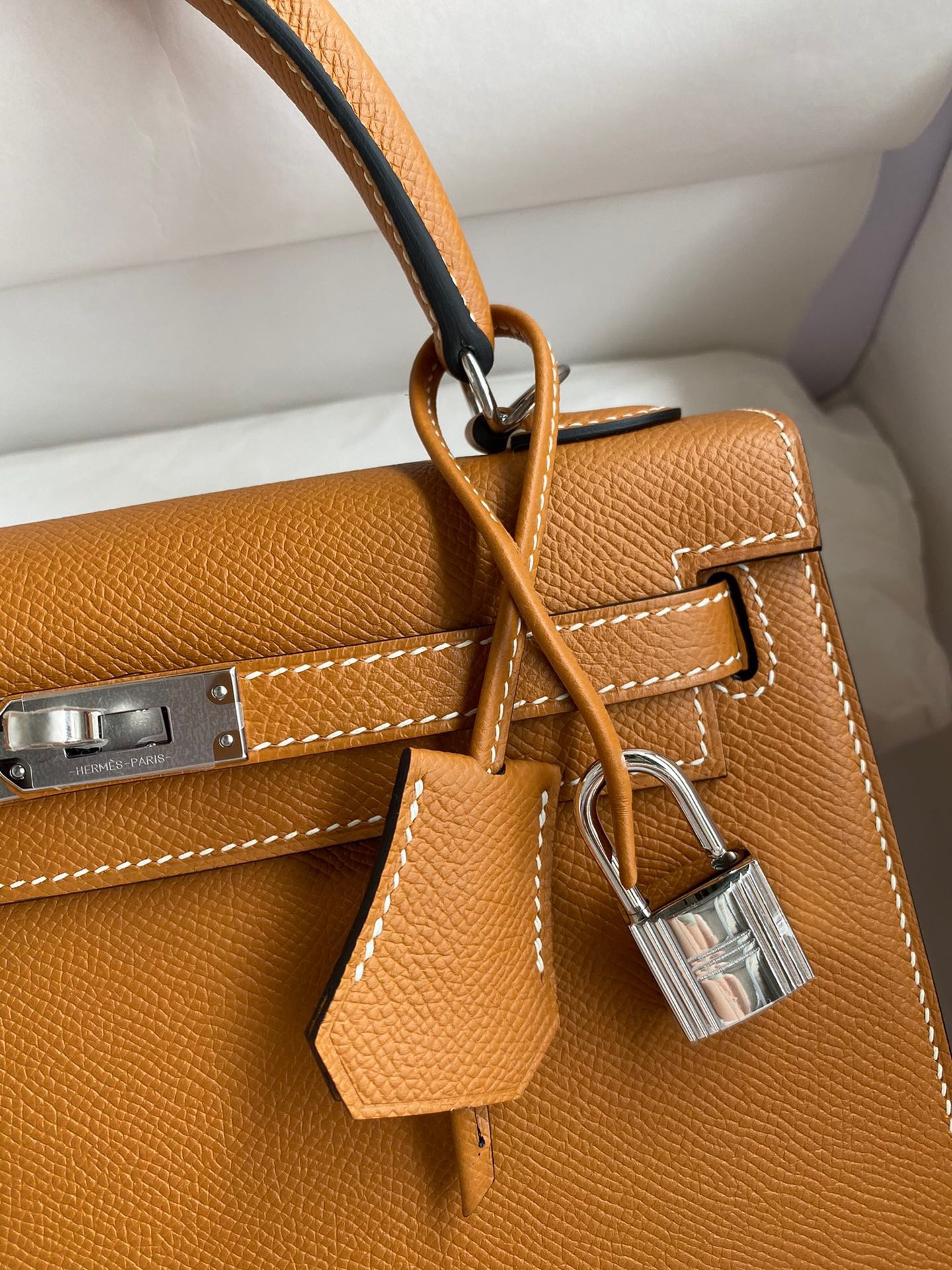 H**mes kelly sellier 25 handmade bag in toffee epsom calfskin