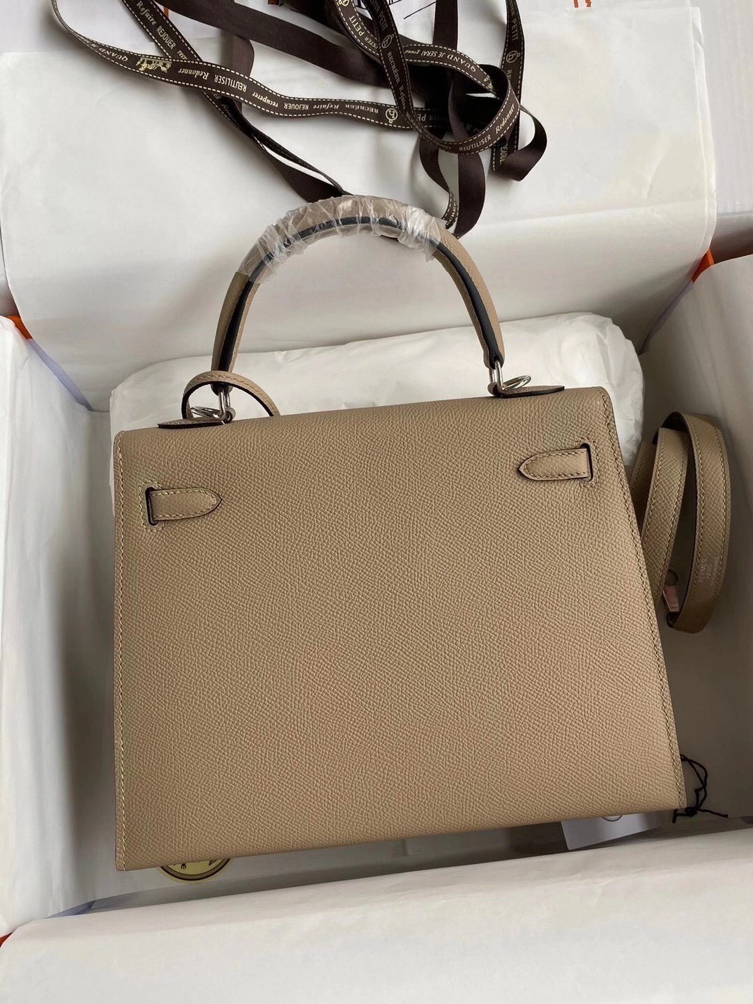 H**mes kelly sellier 25 handmade bag in trench epsom calfskin