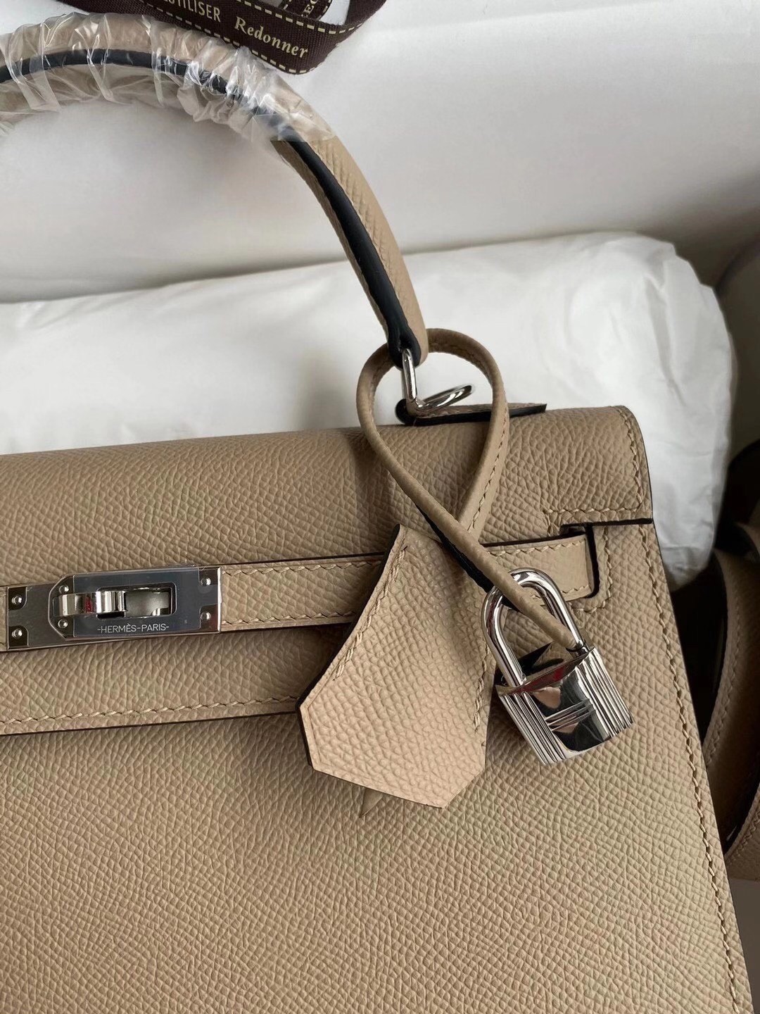 H**mes kelly sellier 25 handmade bag in trench epsom calfskin