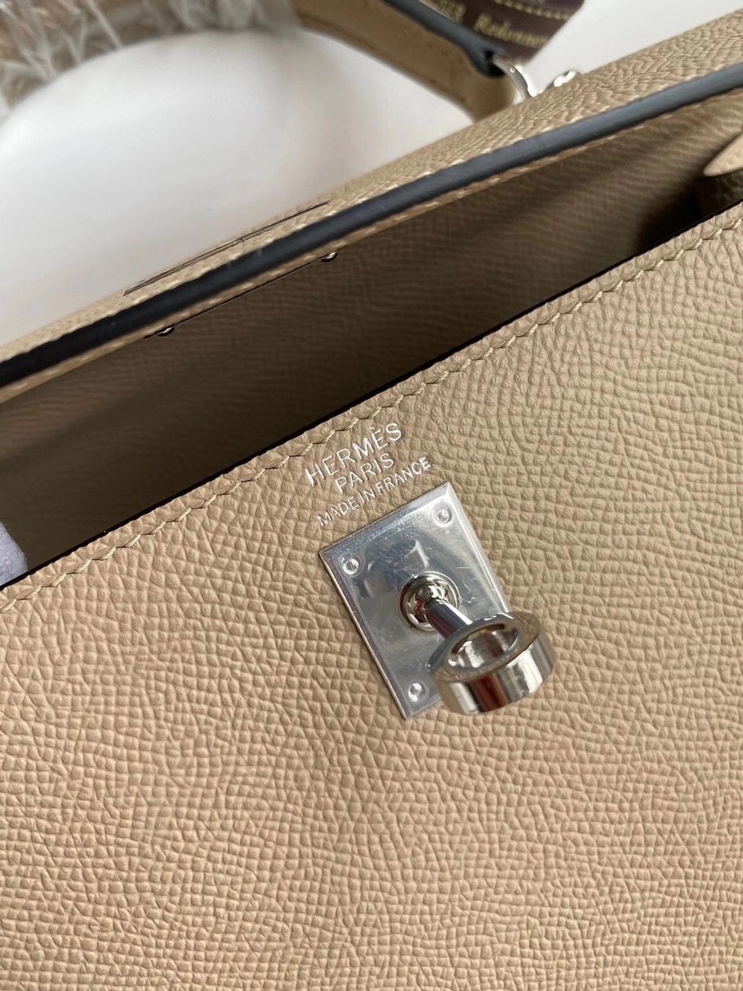 H**mes kelly sellier 25 handmade bag in trench epsom calfskin