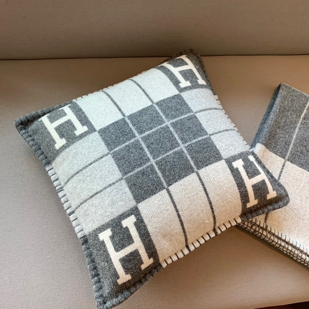 H**mes grey small avalon iii pillow cover