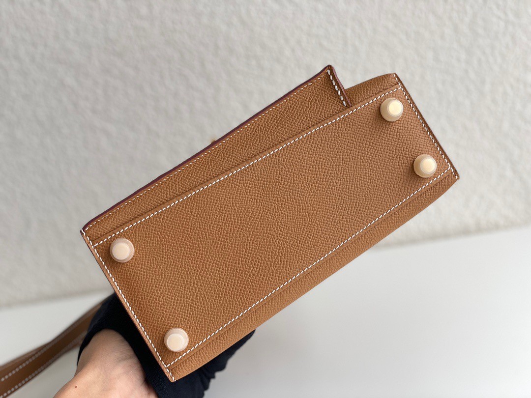 H**mes kelly en desordre 20 handmade bag in gold epsom calfskin