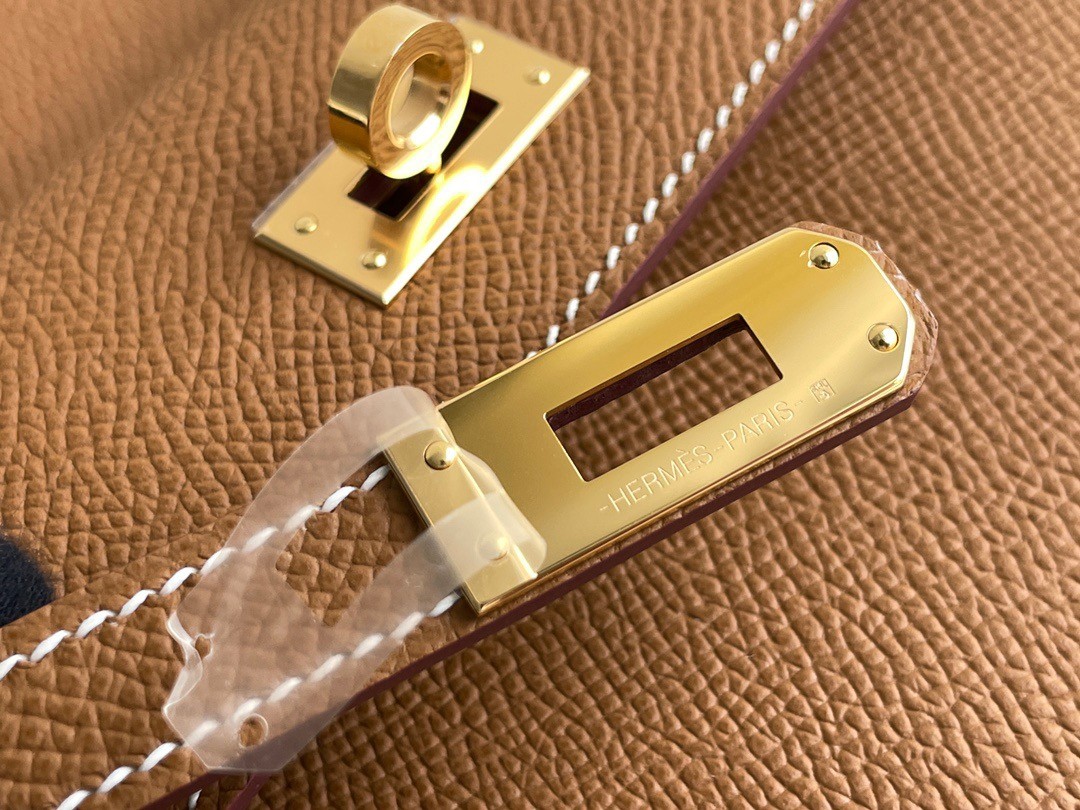 H**mes kelly en desordre 20 handmade bag in gold epsom calfskin
