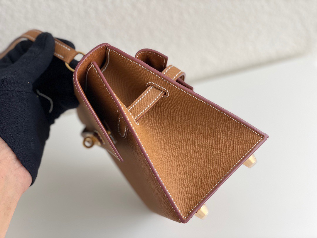 H**mes kelly en desordre 20 handmade bag in gold epsom calfskin
