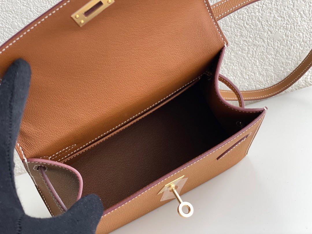 H**mes kelly en desordre 20 handmade bag in gold epsom calfskin