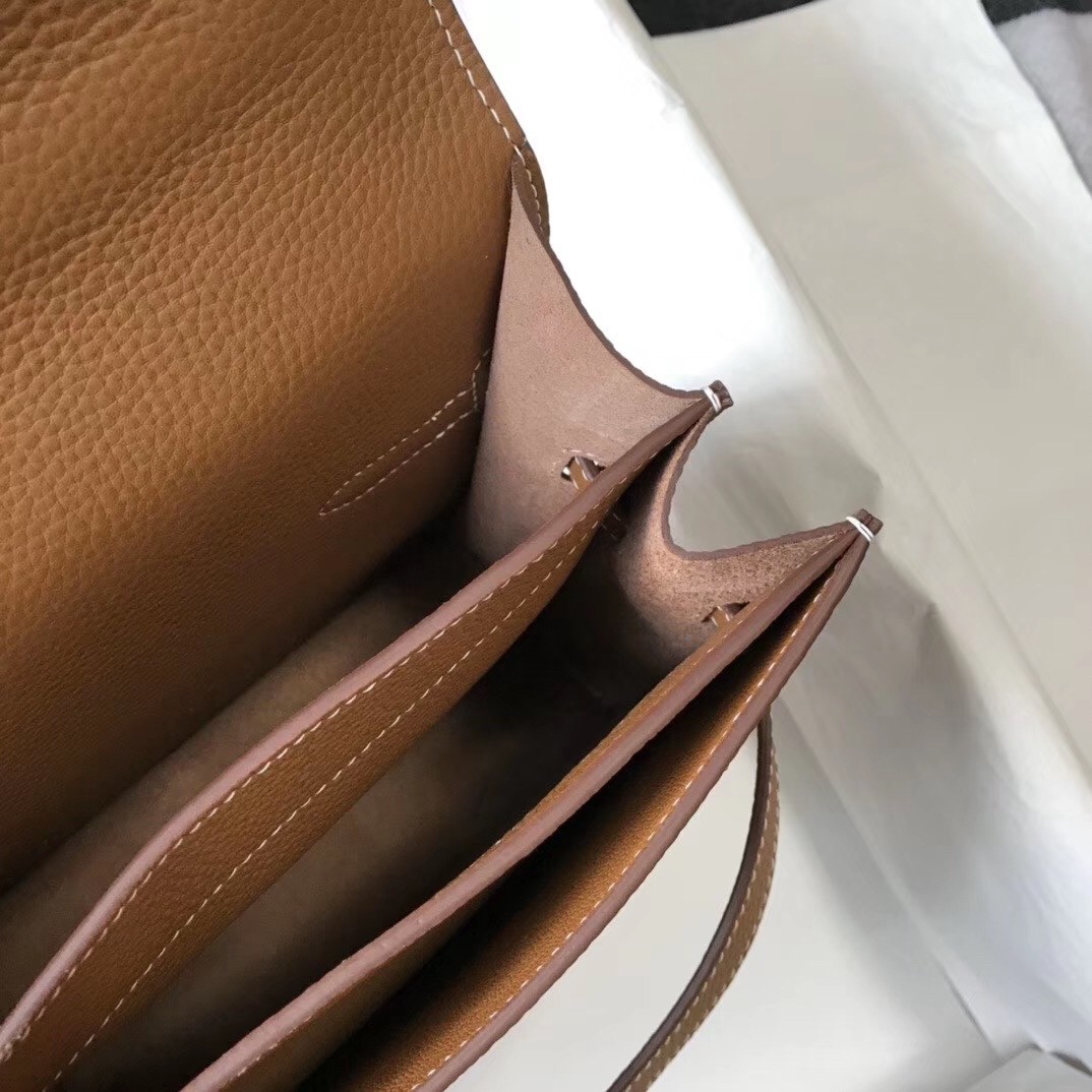 H**mes kelly depeche 34 briefcase in brown calfskin