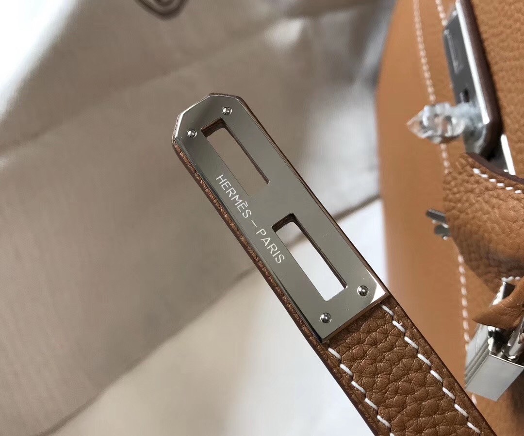 H**mes kelly depeche 38 briefcase in brown calfskin
