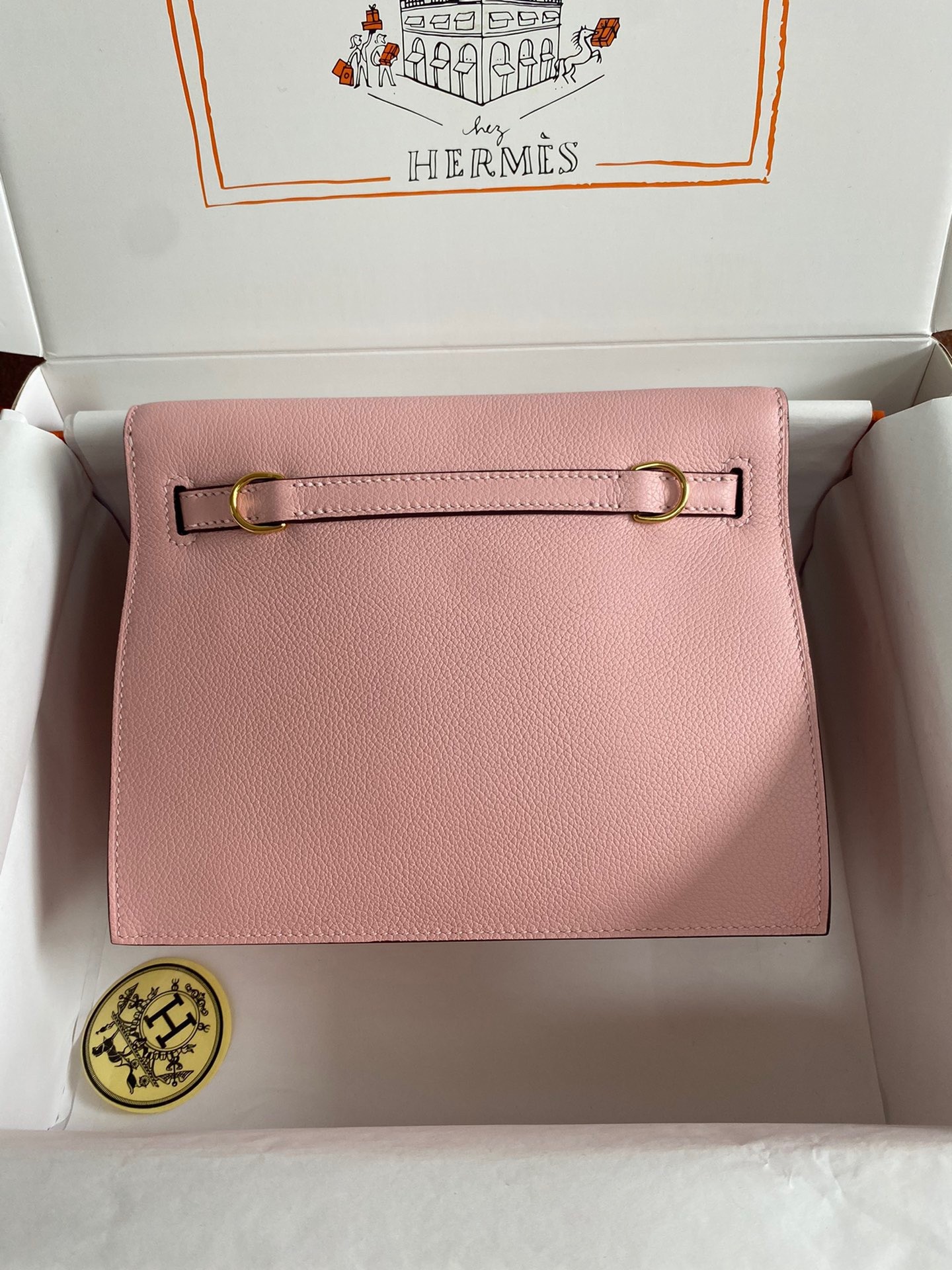 H**mes kelly danse ii handmade bag in rose sakura evercolor calfskin