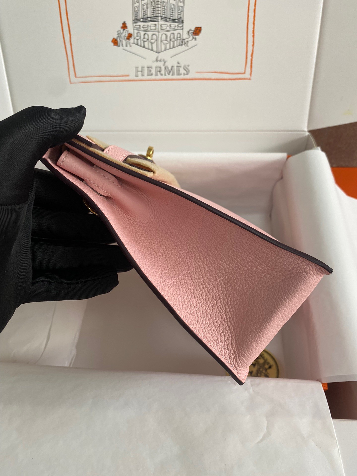 H**mes kelly danse ii handmade bag in rose sakura evercolor calfskin