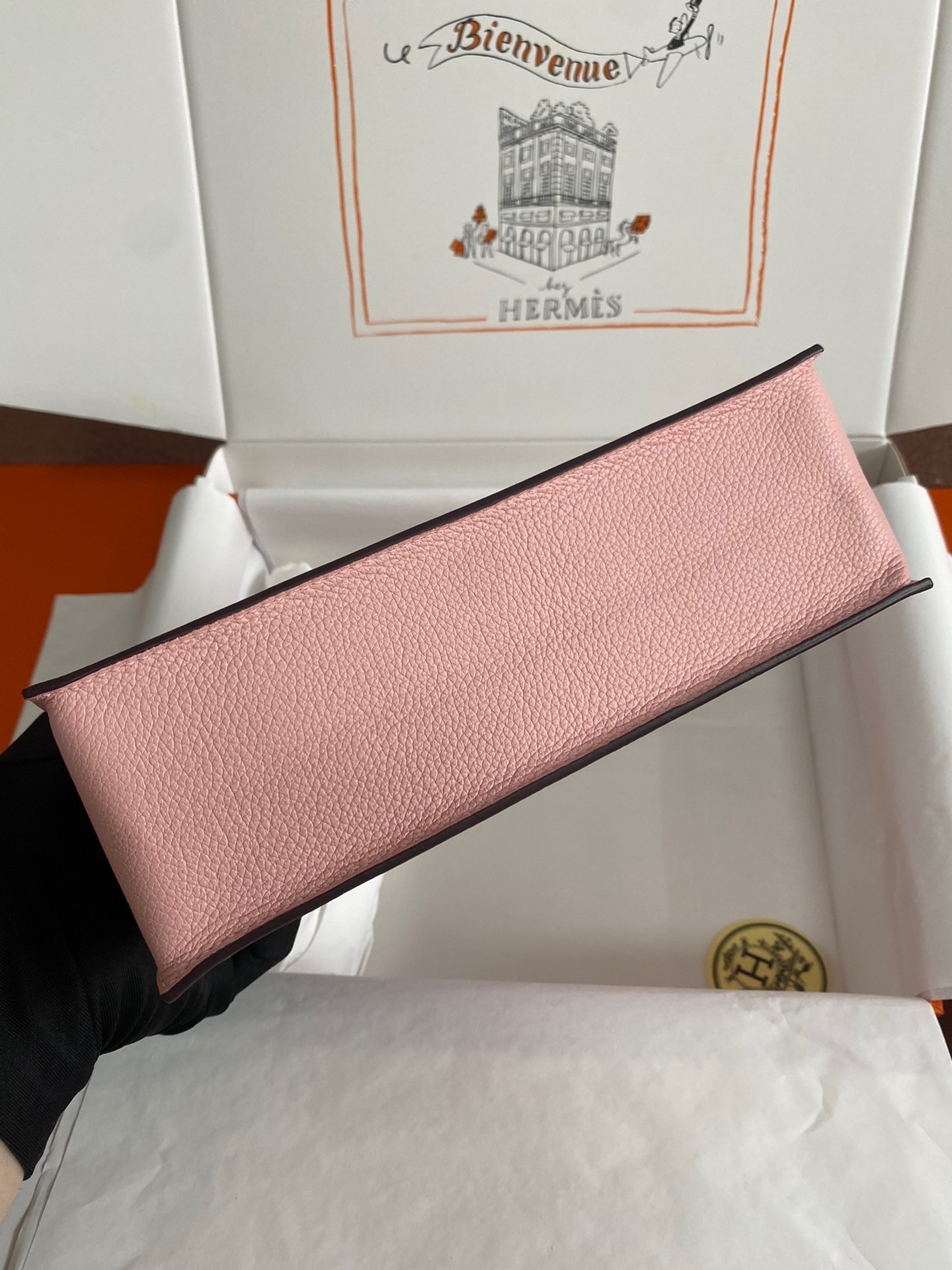 H**mes kelly danse ii handmade bag in rose sakura evercolor calfskin