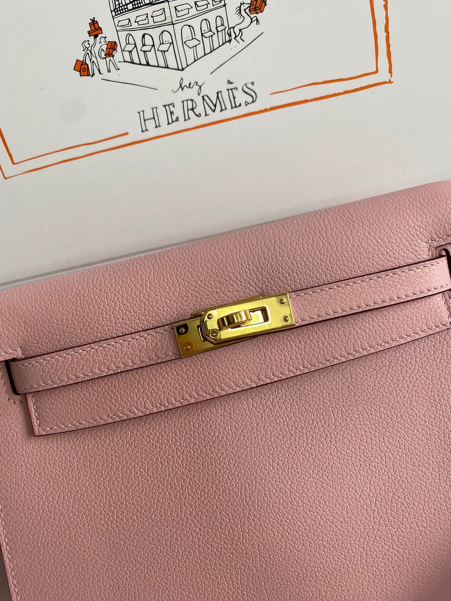 H**mes kelly danse ii handmade bag in rose sakura evercolor calfskin