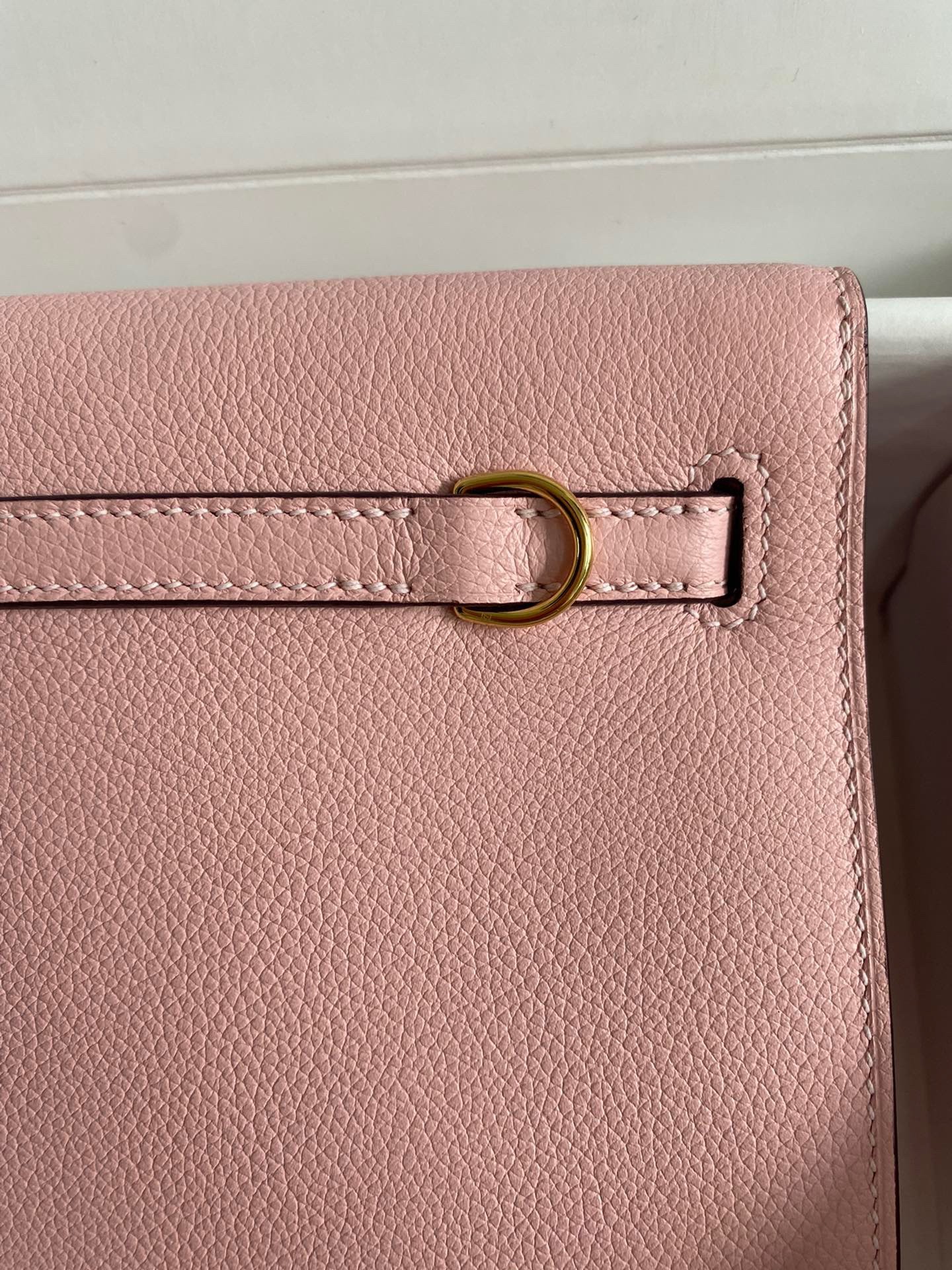 H**mes kelly danse ii handmade bag in rose sakura evercolor calfskin