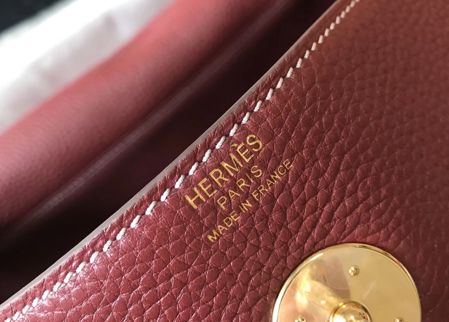 H**mes bordeaux clemence lindy 30cm bag with ghw